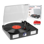USB Vinyl Record Player Deck, Speakers, MP3 Converter and Spare Cartridge, Black