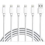 Certifierad iPhone-laddare. 5-pack 6FT Lightning-kabel Extra lång iPhone