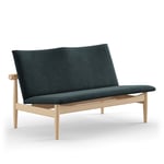 House of Finn Juhl - Japan Sofa 2-seater, Clear oiled oak, Cat. 4 Vidar 182 - Soffor - Finn Juhl - Grön,Träfärgad,Grå