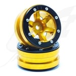 [FR] Metsafil Beadlock Wheels PT- Wave Gold/Black 1.9 (2 pcs) - MT0070GOB