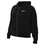 Nike Hooded Full Zip Ls Top W NSW Phnx FLC Fz Os Hoodie, Black/Sail, DQ5758-010, XS-T