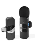 Boya BY-V10 USB-C Wireless Microphone,Mini Lapel Mic with Noise Cancelling Compatibale with Android/Type-C Smartphone Laptop for Youtube Podcast Facebook Vlogging Recording