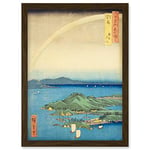 Artery8 A Fine Evening on the Coast, Tsushima Province Tsushima Province Utagawa Hiroshige Japanese Woodblock Artwork Framed Wall Art Print A4