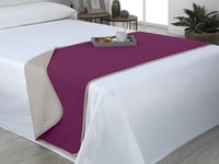 Estoralis - AVA | Chemins de lit Doux et Soyeux | Tissu matelassé réversible | Gris/Fuchsia | pour lit de 140/150/160 cm. (60 x 230 cm.) Couvre-lit de Couleur contrastée.