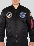 Alpha Industries Mens Ma-1 Vf Nasa Lp Bomber Jacket in Black material_nylon - Size Small