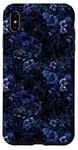 Coque pour iPhone XS Max Panther & Midnight Florals, Dark Moody Pattern Design