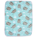 Pusheen The Cat Soft Fleece Blanket - Officially licensed Colorful Throw Featuring, Clouds & Hearts!