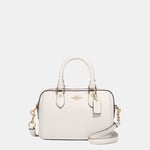 Coach Womens Crossgrain Leather Mini Rowan Crossbody Bag - White - One Size