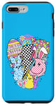 Coque pour iPhone 7 Plus/8 Plus Bunny Kisses Groovy Pâques Célébration Rétro Vintage Drôle