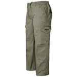 New Mens Elasticated Trousers Cargo Combat Full Length Summer Work Jogging Pants [Khaki - 1011, XL]