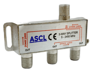 ASCL 1 in 3 Out TV Aerial Coaxial Cable 3 Way Splitter for Freeview Virgin Media