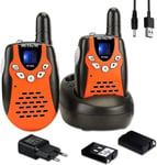 Talkie Walkie Enfant Rechargeable Retevis RT602 - Orange, 8 Canaux 99 Codes 3-12 ans orange