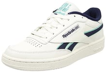 Reebok Men's Club C Revenge Sneaker, Chalk/Vector Navy/Cyber Mint F23, 9 UK