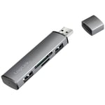 Hub USB 3.1 LogiLink UA0394 boîtier en aluminium, avec lecteur de carte SD