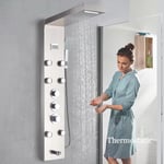 Thermostatic Shower Panel Column Tower- Waterfall, Rainfall Shower Message Jets