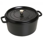 Staub Rund Gjutjärnsgryta 30 cm 8,35 liter svart