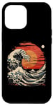 Coque pour iPhone 15 Pro Max Art japonais Grande vague Coucher de soleil Kanagawa Japon Esthétique