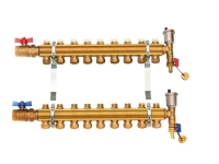 Steinbukken 9-krets fordeler messing OPTIMUM med manuelle ventiler for radiatorer