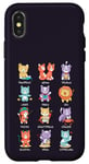 Coque pour iPhone X/XS Signe du zodiaque, chats mignons kawaii