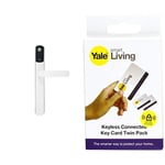 Yale Conexis L1 Smart Keyless Door Handle for Home Security, Remote Lock/Unlock, App Control, White Finish [BSI Approved] + Add-on White Key Cards 2 Pack