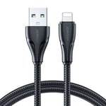 Joyroom Surpass USB-kaapeli - USB Lightning 2,4A:lle, 2m - Musta