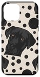 Coque pour iPhone 12 mini Noir minimaliste à pois Labrador Retriever nouveautés