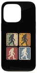 Coque pour iPhone 13 Pro Vintage Bigfoot Silhouette Style 4 fonds Drôle Bigfoot