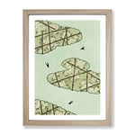 Birds In The Sky By Watanabe Seitei Asian Japanese Framed Wall Art Print, Ready to Hang Picture for Living Room Bedroom Home Office Décor, Oak A3 (34 x 46 cm)