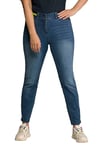 Ulla Popken Femme Grandes Tailles Jean Sarah, empiècement Stretch à Rayures, Taille Haute Bleu Jean 124 804967902-124