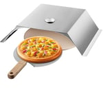 VEVOR Four à Pizza de Jardin 3 Pièces Fours à Pizza Extérieur Acier Inoxydable Four à Pizza au Gaz 48 x 35 x 17 cm Durable Pierre à Pizza en Cordiérite Coupe-Pizza pour Barbecue au Gaz et au Charbon