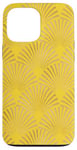 Coque pour iPhone 13 Pro Max Ambre Glow Jaune Orange Art Déco Motif éventail