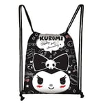 Sanrio Kuromi Kawai Cartoon Anime Tryck Snörväska Barn Flickor PE Sport Simning Skola Ryggsäck Resa Ryggsäck（3）