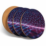 4 Set - Cool Digital Landscape Tech Coasters -Kitchen Drinks Coaster Gift #2555