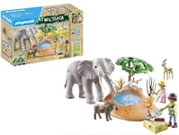 Playmobil 71294 Wiltopia Elephant at the Waterhole, exciting safari with animal 