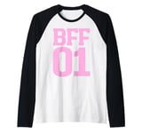 BFF 01 Best Friends Love Matching Bestie Friendship Day Tees Raglan Baseball Tee