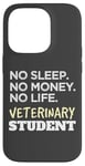 Coque pour iPhone 14 Pro Veterinarian No Sleep No Money No Life Vet Student