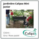 Calipso - Jardiniere mini junior 40L Gris/Rose Pastel + 1 panier Kajo 4 l + 2 outils de jardin plastiques