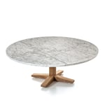 Gervasoni - Jeko 46 Coffee Table Round - Soffbord utomhus - designer_paola_navone - Träfärgad,Vit - Trä/Sten