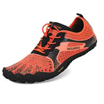 SAGUARO Chaussures pieds nus unisexes Chaussures de course sur sentier Gym Fitness Baskets Randonnée Chaussures de marche Été Orange 6.5UK