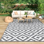 MOKANI Outdoor Rug for Patios Waterproof, Anti-slip Plastic Straw Garden Mat Carpet UV Resistant Indoor Area Rugs for Camping, Deck, Beach, Picnic, Backyard (150x240cm)