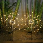 150 Led Solar Firework Lights Utomhus Vattentät Path Gräsmatta Trädgård Dekor Lampa Warm White