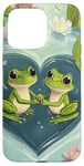 Coque pour iPhone 15 Pro Max Grenouille Cœur Bassin Saint-Valentin