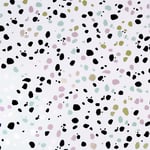 Arthouse Dalmatian Pastel Wallpaper White Black Animal Metallic Pink Teal Gold