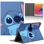 Cute Cartoon Case for iPad 9th Generation (2021) / 8th Generation (2020) / 7th Gen (2019) 10.2 Inch -Kawaii Animal Printed Funda Folio Cover Leather Cases for Girls Women Teens（Blue）