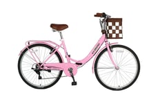 Ecosmo 26" Wheel Folding Ladies Women City Bicycle Bike 7 SP, 17" -26LF08P+B