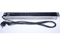 Premiumcord Premiumcord Power-Panel For 19" Rack 1,5U, 10Xiec (C13), 2M Kabel