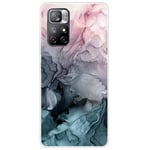 Xiaomi Redmi Note 11 Pro / 11 Pro+ (Plus) Fleksibelt Plast Deksel - Marmor - Rosa og Svart