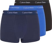 Calvin Klein Boxers Taille Basse Lot de 3 Homme Coton-Élasthanne, Multicolore (Black/Blueshadow/Cobaltwater Dtm Wb), L