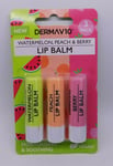 Pack of  Derma V10 Lip Balm Watermelon plus Peach plus Berry - Free Delivery