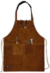 Rustic Town Tablier de Soudeur en Cuir pour Homme - Tablier de Travail pour Menuisier, Jardinier et Forgeron - Tablier Cuir Barbecue Cuisine pour Femmes